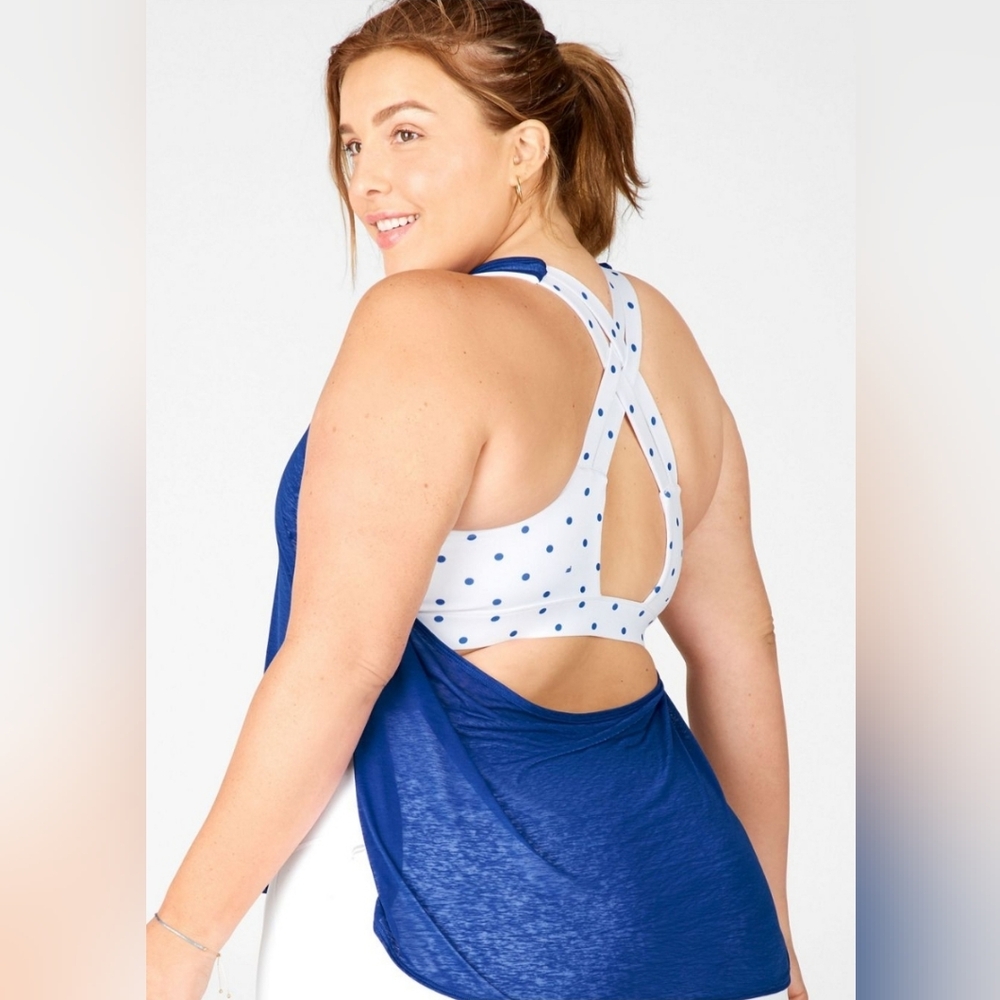 Fabletics Blue and White Athletic Shirt